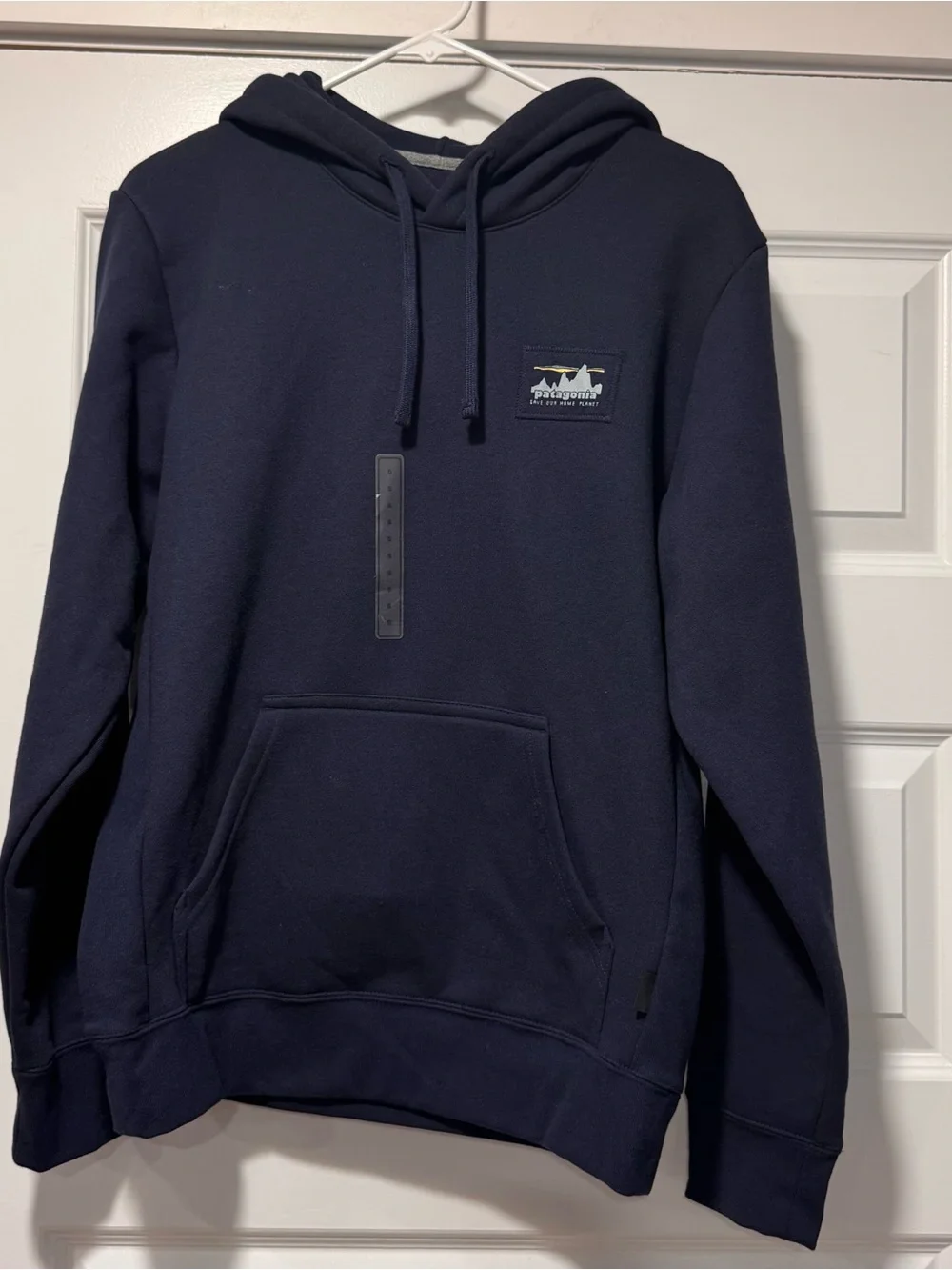 Patagonia Navy Pullover Hoodie with Logo Patch